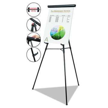 MasterVision® Telescoping Tripod Display Easel, Adjusts 38" To 69" High, Metal, Black freeshipping - TVN Wholesale
